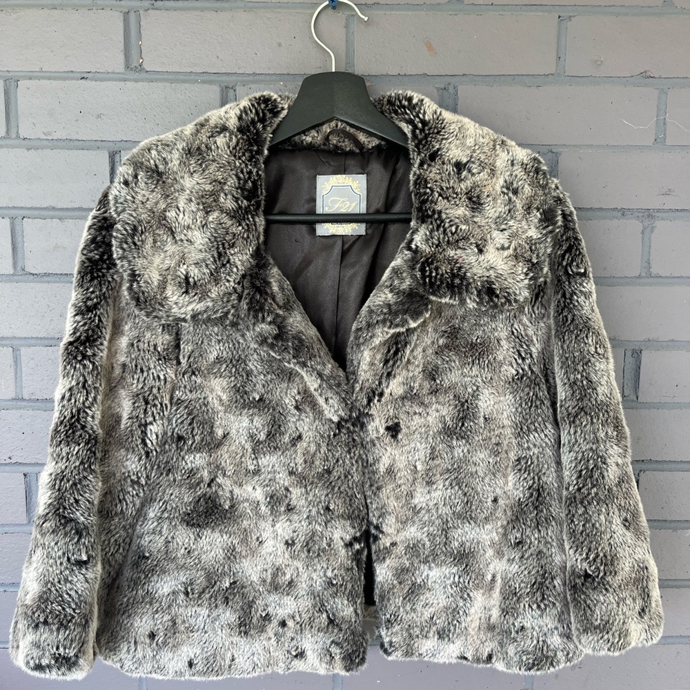 Forever 21 Cropped Gray Teddy Jacket